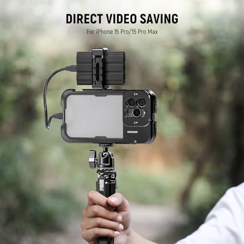 Neewer T5 T7 T9 SSD Holder Mount Bracket for iPhone 16 15 Pro Max Phone Cage PA023 PA024, 2.2"-3"/55-75mm SSD Clamp Compatible with Samsung with 1/4" Screw Anti Twist Bevel Edge, Cold Shoe, UA051 - style: UA051
