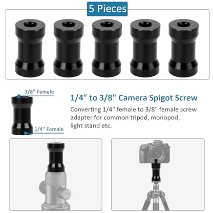 24 Pcs Camera Tripod Adapter, 1/4 to 3/8 Threaded Converter Camera Screw Mount Set,Tripod Thread Adapter for DSLR Camera, Monopod, Ballhead, Quick Release Plate, Flash Light - color: 24 Pcs Camera Mount Screw