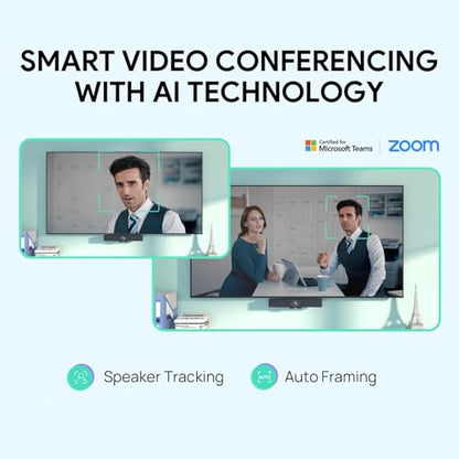 Yealink MeetingBar A10 4K Video Conference Room System with 120 Wide Angle Camera AI Auto Framing Conference Webcam with 8 Mics Arrays Speaker Tracking Noise Cancellation Teams Zoom Certified - size: A10-010
