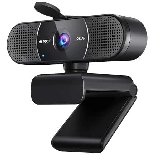 EMEET C960 2K Webcam with Microphone, 2K QHD, 2 Omnidirectional Mics, PDAF Autofocus Streaming Camera with Privacy Cover, Plug&Play USB Webcam for Calls/Conference, Zoom/Skype/YouTube, Laptop/Desktop - style: 2K