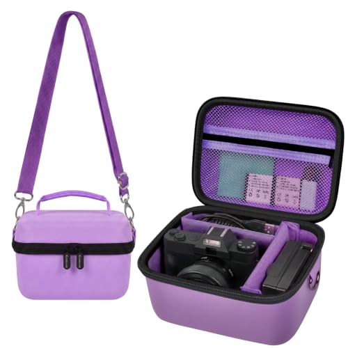 Comecase Large 4K Vlogging Camera Case for Duluvulu, for Lecnippy, for VJIANGER, for Zostuic, for ROQIOO & More -Shockproof Storage for Cameras & Accessories - Ideal for Travel & Outdoor (Purple, L) - color: Purple+Black Zipper, size: L