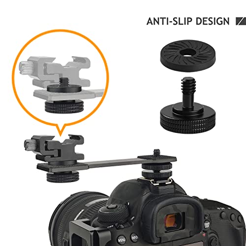 2 Set Thumb Screw Camera Quick Release Adapter with Rubber Pads, Tripod Screw Rubber Washers 1/4" Female to 1/4" Male Thumbscrew L Bracket Mount Thread for Camera Mounting Plate Frgyee