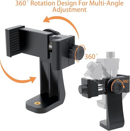 Dual-Mount Smartphone Tripod Adapter Set – Vertical & Horizontal Phone Holder with 1/4” Screw, Adjustable Clip for iPhone & Android, Tripods, Ring Lights & Selfie Sticks (2-Pack) - style: 3) 2 Pack Rotating Phone Mount