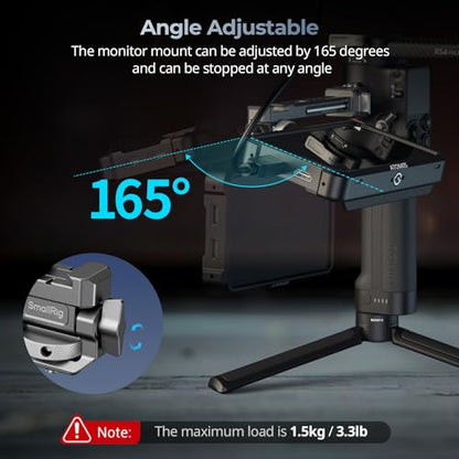 SMALLRIG HawkLock Quick Release Adjustable Camera Monitor Mount, NATO Rail and Cold Shoe, Tilt 165° Adjustable, for DJI RS 5/RS 4 Mini/RS 4 Pro/RS 4 /RS 3 Mini/RS 3 Pro/RS 3 /RSC 2 /RS 2 Stabilizers - style: HawkLock QR