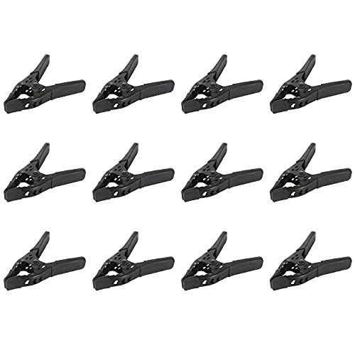 Lot of 12-6" inch Spring Clamp Large Super Heavy Duty Spring Metal All Black - 2.5 inch Jaw opening - size: Lot of 12