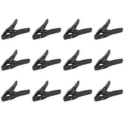 Lot of 12-6" inch Spring Clamp Large Super Heavy Duty Spring Metal All Black - 2.5 inch Jaw opening - size: Lot of 12