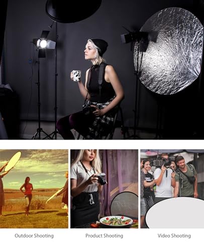 PULUZ 5-in-1 Collapsible Reflector for Photography - 24” (60cm) Light Reflector with Storage Bag Kit for Studio Photography Lighting Outdoor (Silver/Translucent/Gold/White/Black)