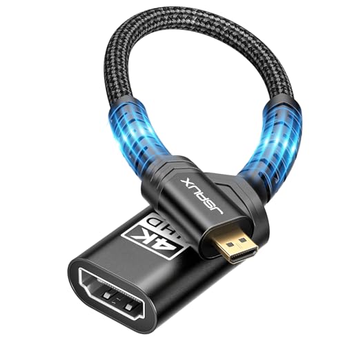 JSAUX Micro HDMI to HDMI Adapter 2Pack, Micro HDMI Male to HDMI Female Adapter Cable, 4K@60Hz HDR 3D 18Gbps-Black - color: Black, size: 2 Pack