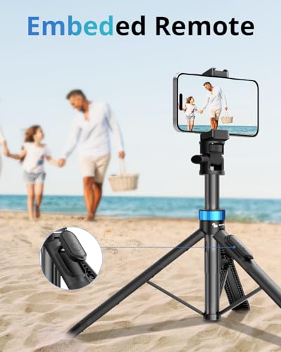 UBeesize 72" Phone Tripod - Tripod for iPhone & Selfie Stick with Phone Holder & Remote - Upgraded, Stable & Portable Stand for iPhone 17/16/15/14, Android, Cameras & Action Cams - size: 72-in