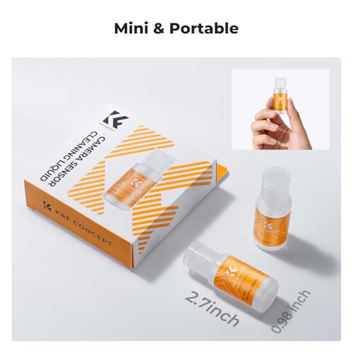 K&F CONCEPT 20ML*2 Spray and Sensor Cleaner Kit, Lens Cleaner | Efficient Cleaning,Safe Formula Cleaner,Easy to Carry and Store,for All Sensors and Critical Optics,Cameras,Laptops,MW01