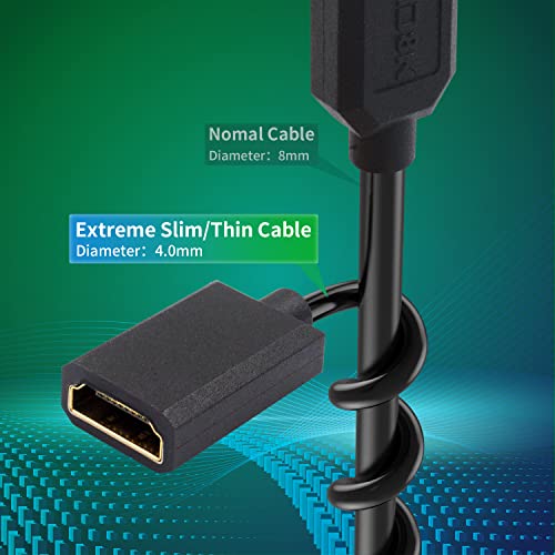 Duttek 8K Micro HDMI Extender Cable - 1FT4FT, 48Gbps Ultra Thin Coiled Cable, Supports Dynamic HDR, 8K@60Hz, 4K@144Hz, 2K@240Hz - style: Micro HDMI Male to HDMI Female
