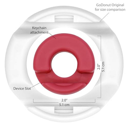GoDonut Mini – Portable Keychain Cell Phone Stand & Holder – Desk Accessory Perfect for Travel, Office & Nightstand – Compatible with iPad mini and Smartphones - Red - color: Red