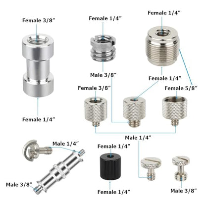 CAMVATE 30PCS Camera Screw Mount Set 1/4 to 1/4,3/8,5/8 Camera Mount Adapter