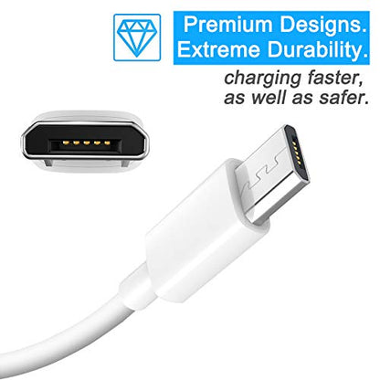 2 Pack 16.4FT Micro USB Cable Extension Power Cord for Wyze Cam YI Camera,Ring Indoor Cam (2nd Generation),PS4 Controller Charger Cord Long Old Android Charger USB A to Micro USB Charging Cable 15 FT