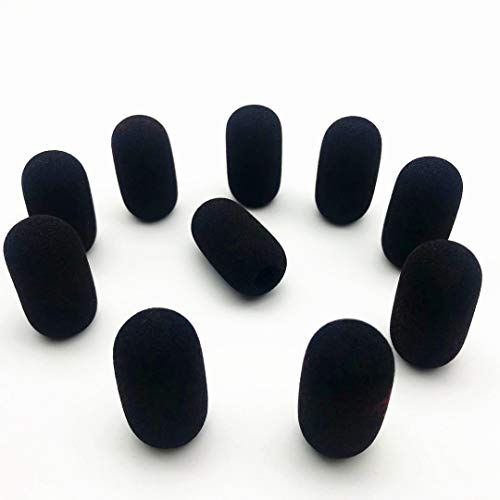 Microphone Covers Compatible with Lightspeed Aviation Pilot Headset Mic Windshield Foam Sponge Windscreen Pack of 10 x