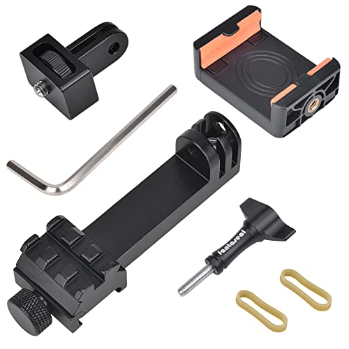 fantaseal High Precision Aluminum Alloy Cell Phone Smartphone Gun Clamp Mount Picatinny Rail Holder Airsoft Hunting FPV Video Recording Kit for iPhone YouTube Tiktok Vlogging