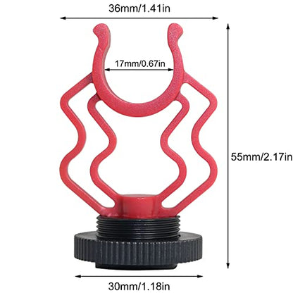 Shockmount for External Video Mic LUORNG 2PCS On Camera Microphone Shock Mount Holder Bracket with 1/4in Cold Shoe for RODE VideoMicro,MM1,VXR10,MCM-1,M80 Mini Cardioid Shotgun Microphone