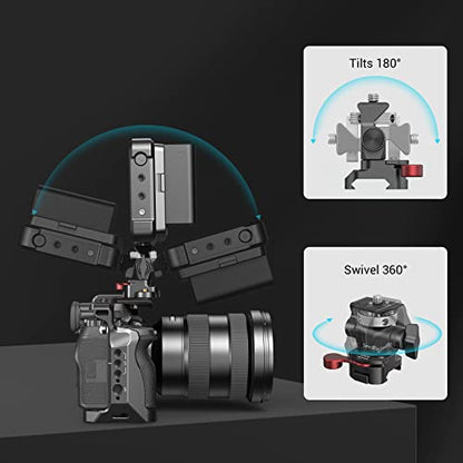 SmallRig Field Monitor Mount with NATO Clamp, Camera Monitor Holder for 5” and 7” Monitor, Swivel and Tilt Adjustable - 2906B - style: nato clamp base