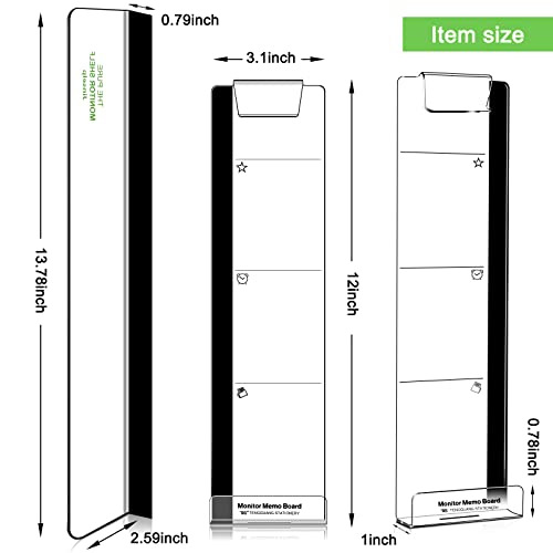 Computer Monitor Memo Message Board/Creative Multifunctional Monitor Shelf/Monitor Side Panel Sticky Notes Paper Storage Rack - with Phone Holder - 1Set (Left/Right/Bottom)