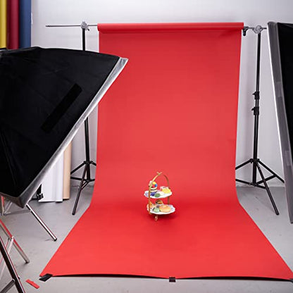 Yizhily Seamless Scarlet Backdrop Paper Roll, 53" x 16.4', Heavyweight MatteScarlet Photo Background for Small Studio Headshots, Tabletop Product & Food Photography - color: Scarlet, size: 53" x16.4'