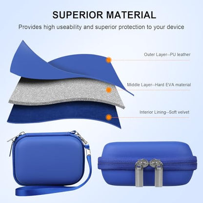 Elonbo Carrying Case for Canon PowerShot ELPH 360 HS A/ 360 HS/ 360/ IXY 650 Digital Camera, Canon PowerShot ELPH 330/190/160/115/130/110 Camera Hard Travel Bag, Mesh Pocket fits Battery Cable, Blue - color: Blue