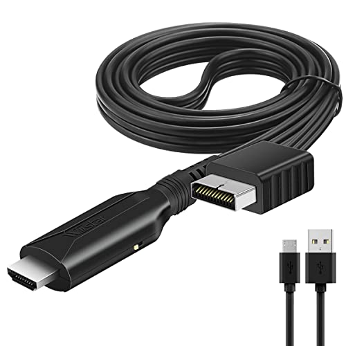 HDMI Cable for PlayStation 2 & 1 Console (PS2 & PS1), PS1/PS2 to HDMI Converter Adapter with True RGB Signal Output for PlayStation 1 Adapter for Sony PS2 Converter
