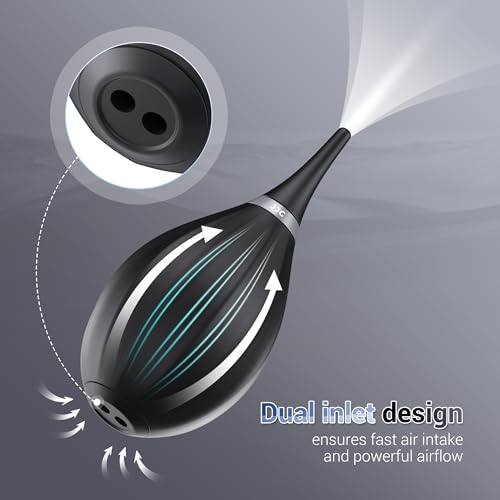 [Upgraded Version] Soft Tip Silicone Camera Dust Blower Lens Air Blower with Cleaning Cloth,Camera Lens Cleaner Air Blower for Sensor LCD Keyboards Alcohol Ink Printing,Dust Blower Replace Canned Air - size: Upgraded Version/Camera Air Blower