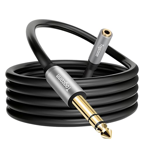 6.35mm to 3.5mm Stereo Audio Cable Adapter 10 Feet, 6.35mm 1/4 Inch TRS Male to 3.5mm 1/8 Inch Female Stereo Audio Converter Connector for Phone, Laptop, Headphone, Amplifier, Guitar, Speaker - color: 6.35mm Male to 3.5mm Female, size: 10 Feet