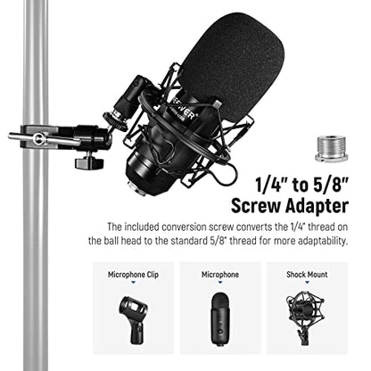 NEEWER Mini Articulated Ball Head with Crab Clip Mic Holder with 1/4" to 5/8" Thread, Compatible with SmallRig Camera Cage and Microphones, Support up to 3.3 lbs - style: MS013