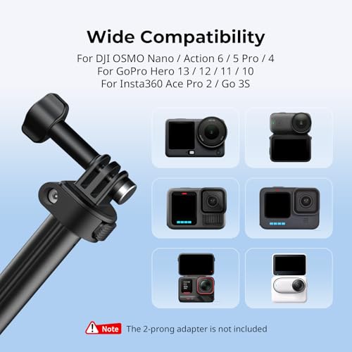 SmallRig 2-in-1 Selfie Stick Tripod, 7.1-20.5in Extendable, Support Horizontal & Vertical Shooting, for GoPro Hero 13/12/11/10/9, for DJI Osmo Nano Action 6/5 Pro/4/3, for Insta360 Ace Pro 2-5725 - style: for Action Cam