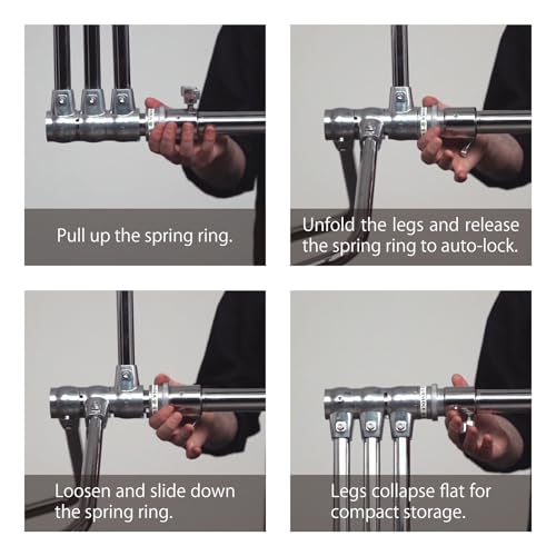 Kupo 20" C-Stand Turtle Base Kit Professional Grip Stand with 2.5" Grip Head and 20" Grip Arm, Heavy-Duty Steel Construction for Photography and Video Lighting - Silver (KS704512) - color: Silver, style: 20" Turtle Base Kit