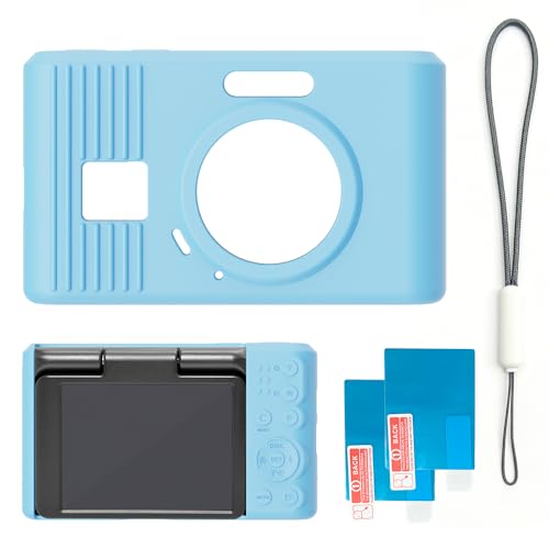 Case for Kodak PIXPRO C1 accessories,Soft Silicone Protective Case,Comes with 2 Screen Protectors and 1 Wrist Strap - Light blue - color: Light blue