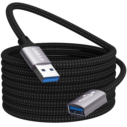 USB 3.0 Extension Cable 16.4ft,5Gbps USB Extension Cable A to A USB Extension Cable for USB Stick,Card Reader,Keyboard,Printer,Scanner,Camera,Mouse,Headset,u-s-B Hub,Printer,Webcam,PS5/4