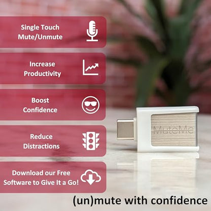 MuteMe Mini - USB C - Illuminated Physical Mute Button for Zoom, Teams, WebEx & More (As Seen on Shark Tank)! Free Windows/Mac Software Required to Use - style: MuteMe Mini -USB C