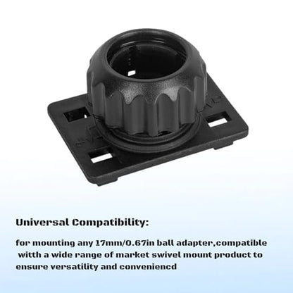 4PCS Tightening Nut with 4 Button Lock Replacement 17mm Ball Joint Mount Socket for Carplay Screen Phone Holder Backup Camera Monitor GPS Car Auto Stereo