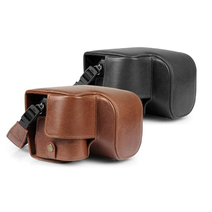 Mega Gear Genuine Leather Camera Case for Sony Alpha a6700 (16-50mm) - Stylish and Protective - Brown - color: Brown