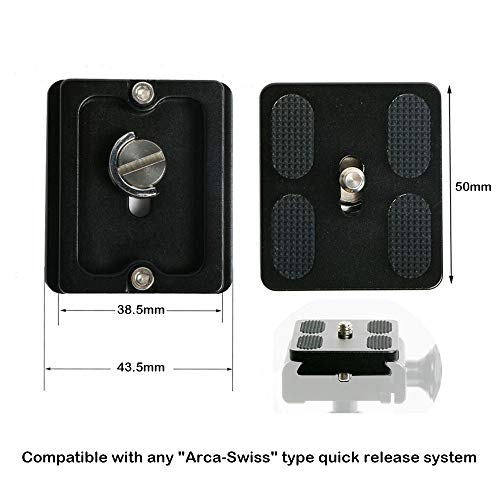 50mm Quick Release Plate Fits Arca-Swiss Standard for Camera Tripod Ballhead (Pack of 2)