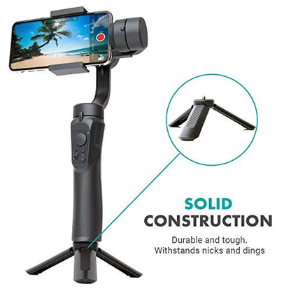 Movo TR-1 Compact Mini Tabletop Tripod/Hand Grip with 1/4" Screw and Folding Feet. Compatible with GoPro, DSLR, Camera, Osmo, Pocket Projector, Zoom - Perfect for Photography, Vlogging and YouTube
