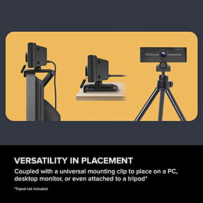 Creative Live! Cam Sync 4K UHD USB Webcam with Backlight Compensation, Up to 40 FPS, 95° Wide-Angle Lens, Privacy Lens, Built-in Mics, Plug & Play for PC and Mac… - style: 4K UHD with Backlight Compensation