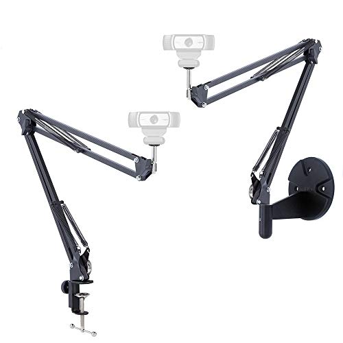 Webcam Stand Kit, 2in1 Wall Mount and Clamp Arm Holder for Logitech C920 C920s C922x C930e C925e Brio