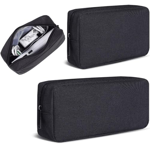 CAAORDKSO Electronics Accessories Case, Electronic Organizer Travel Cable Accessories Bag, Portable Waterproof Storage Bag for Hard Drive,Power Bank,Chargers,Mouse,Various Accessories(Small+Big-Black) - color: Black (Small+Big)