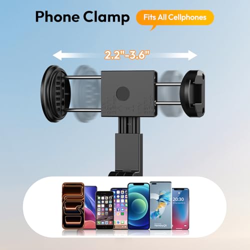 Ulanzi MT-86 Phone Tripod Portable Bluetooth Selfie Stick for iPhone 17 16 | 60 Inch Auto-Open 4 Legs Tripod, Wireless Remote Lightweight Extendable Travel Selfie Stick, w Cold Shoe Mount Phone Clip - color: Black