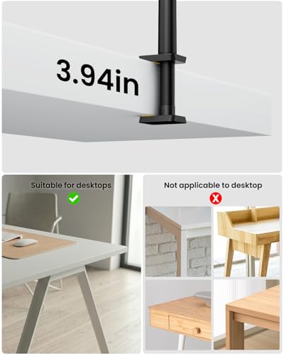 Desk Lamps for Home Office, Sensor Switch Dual Lamp Head | 270° Rotatable & Extendable Aluminum Alloy Arm, Eye-Caring, 24W Dimmable 3 Color Modes Desk Light with Clamp