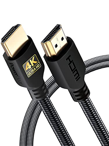PowerBear 4K HDMI Cable 6 ft | High Speed, Braided Nylon & Gold Connectors, 4K @ 60Hz, Ultra HD, 2K, 1080P, ARC & CL3 Rated | for Laptop, Monitor, PS5, PS4, Xbox One, Fire TV, Apple TV & More - size: 6ft