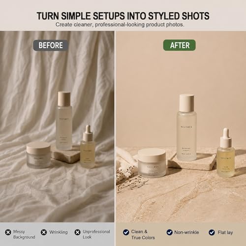 Product Photography Backdrops Kit, 16.5 x 11.7 inch, 22 Designs | 11 Double-Sided Photo Backdrops with 4 shadow props for food photography, jewelry, handmade products and UGC content.