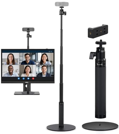 Webcam Stand for Desk, 28" Telescopic Tripod with Phone Holder, Desktop Webcam Mount Compatible with Logitech Webcam C922 C930e C920S C920 C615 C960 C920x BRIO 4K NexiGo N60, 1/4'' Thread