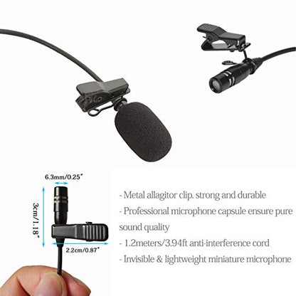 Lavalier Microphone Lapel Microphone Compatible with Shure Wireless Transmitter - Unidirectional Condenser Mic - Mini XLR TA4F Plug - size: Mini XLR TA4F Plug for Shure Only