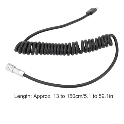 Yunseity Power Cable for BMPCC 4K 6K Cinema Cameras, USB C PD Fast Charging Coiled Cord with LED Power Indicator, S Dual Pin Aviation Connector, Extendable 13cm to 150cm