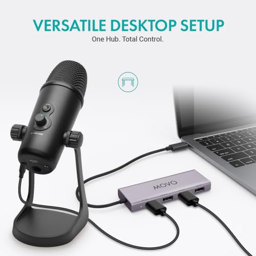 Movo 2-Person USB Podcast Bundle – 2 Condenser Mics, Case, and USB Hub | Plug-And-Play, No Drivers: Zoom, OBS, Audacity, Mac & Windows. Headphone Monitoring. For Interviews, Streaming, Classrooms. - style: with 2 Mics (Black)