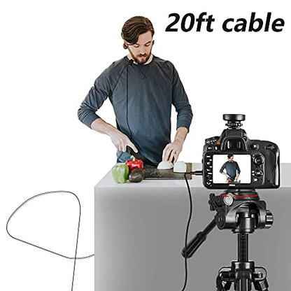 Nicama LVM1 Lavalier Lapel Microphone with Windscreen Muff for DSLR Camera Canon Nikon Camcorder Zoom TASCAM Audio Recorder Smartphone PC